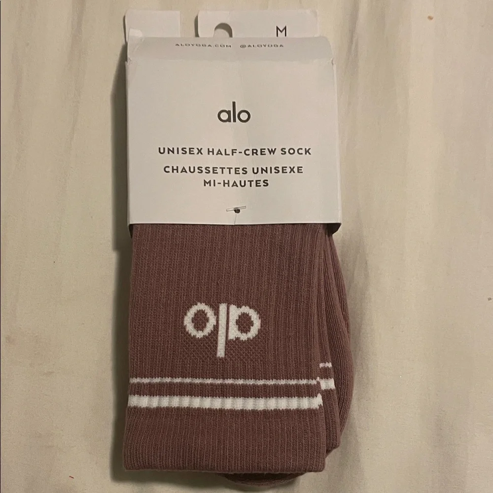 ALO Yoga Unisex Half-Crew Sock - Chocolate Brown